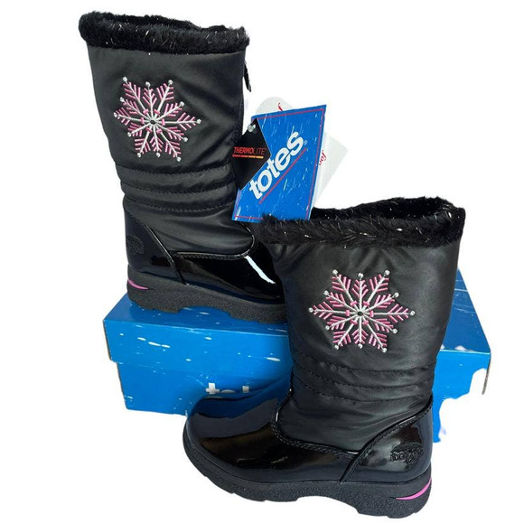 💎✨$130✨💎 New in Box Totes Kids VANESSA Black Boots - Picture 3 of 7